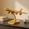 DSH Brass Jet Plane On Stand Table Top Decorative Showpiece for Home Decor & Office