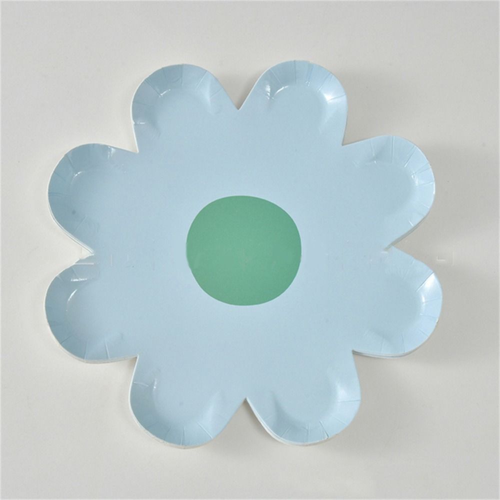 10pcs Kids Birthday Party Flower Dinner Plate Small Paper Cake Plate New Daisy Picnic Tableware