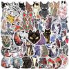 50 Cartoon Tattoo Cat Doodle Stickers Guitar Notebook Suitcase DIY Waterproof Stickers