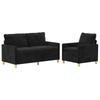 Sofa Set 2 Pcs Black Polyester