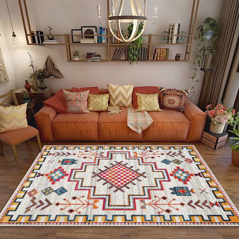 Bohemian Big Size Non-slip Decoration Home Living Room Rug Soft Foldable Room Decor Bedroom Carpet Easy Cleaning Sofa Table Mat