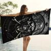 1pc Skull Biker Beach Towel Motorcycle Gear Print Edgy Design Quick Dry Soft Microfiber Bath Towel For Men Biker Lovers Gift