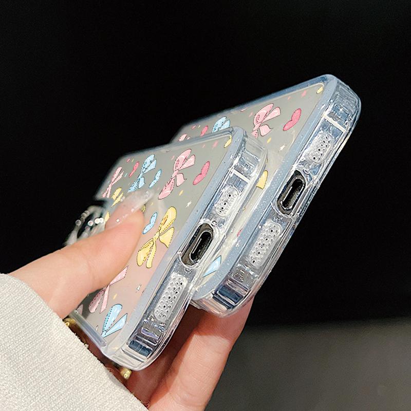 Colorful Bowknots Print Case For iPhone 17 18 Pro Max 17E iPhone 16 15 14 13 Pro Max Plating Lens Frame Clear Soft Cover