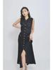 Rochie midi tricotată fără mâneci, stil francez și elegant, vara 2025