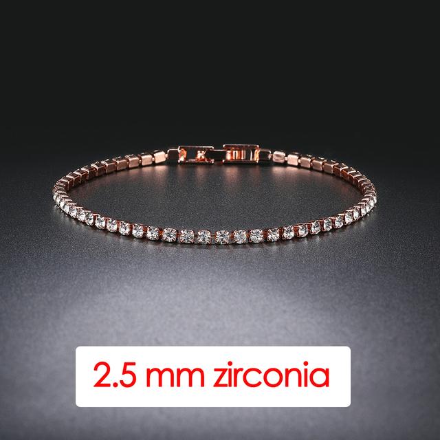 Women 'S Tennis Bracelet Hip Hop Trendy Aaa +Cubic Zirconia Silver Color Teen Girl Crystal Chain On The Hand Wedding Jewelry H086