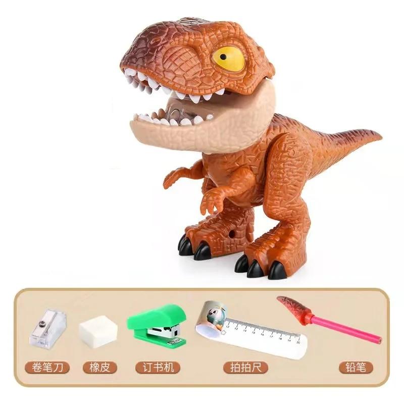 Dinosaur Model Toy With Stationery Five-In-One Set Boys And Girls Creative Early Education Animals Toys Set Jurassic World Toys