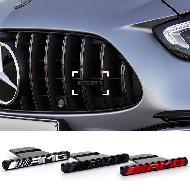 Cromato Auto Griglia Anteriore Cofano Emblema AMG Distintivo Gadget Auto Styling Per Mercedes Benz GLA C E S G Classe CLA GLK W211 W212 W213