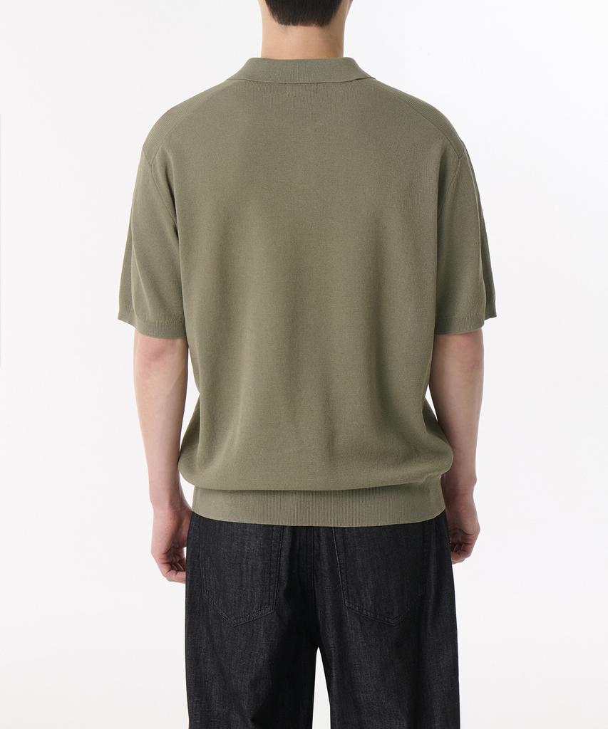 Musinsa Standard Cool Touch Slit Neck Knitted Polo Shirt [Sage]
