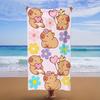 Cute Capybara Floral Print Extra Large Beach Towel, Soft Thin Durable for Outdoor Beach Camping Travel