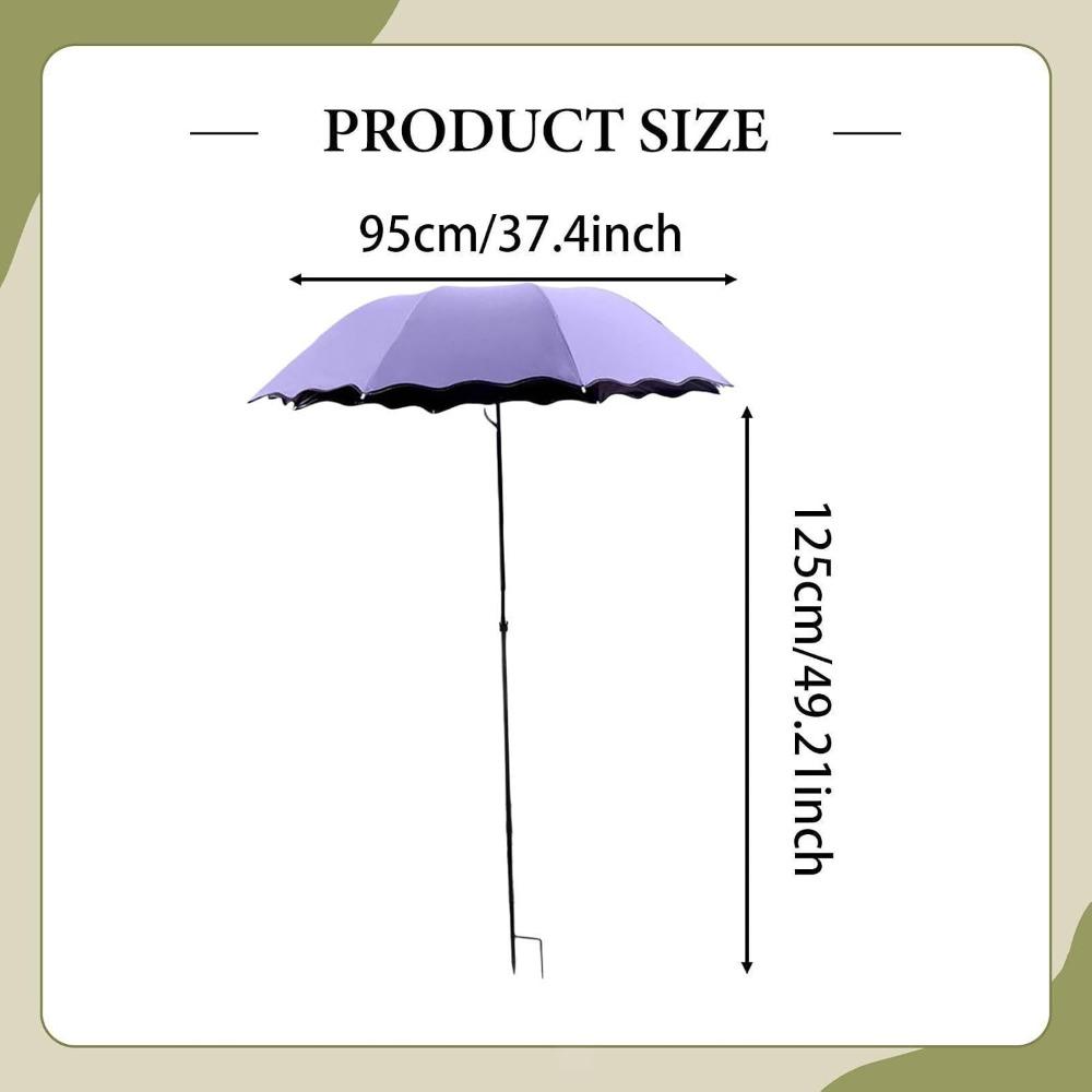 Multifunktionaler Sonnenschirm mit Erdspieß, UV-Schutz, regendichte Abdeckung für Pflanzen, Outdoor-Sport, Strand, Angeln, Reisen - 37,4" x 49,2"