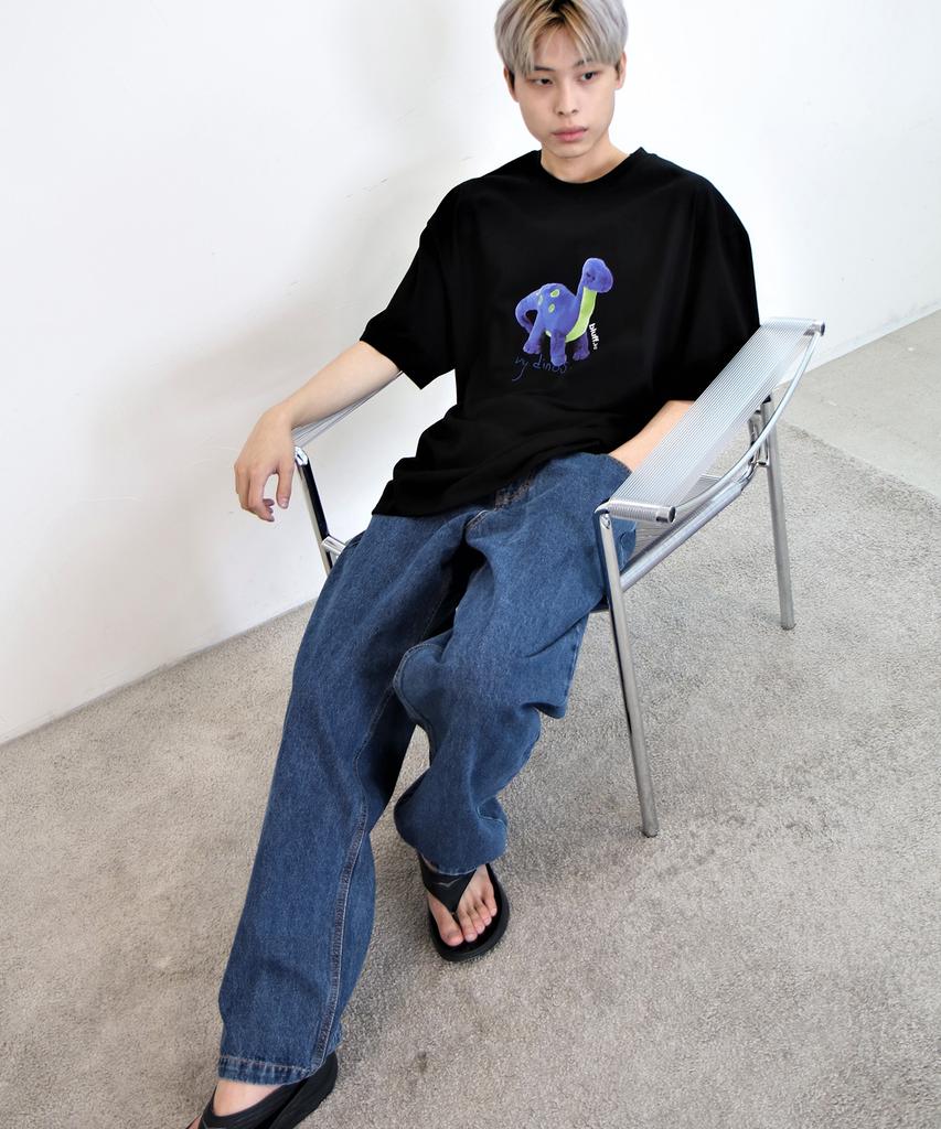 BLUFF Dinosaur Cotton T-Shirt [Black]
