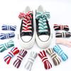Platte Schoenveters voor Sneakers Schoenveters Breed 1,5 cm Regenboog Schoenveter Voor Vrouw Man Gestructureerd Geweven Kleur Klassieke Schoenveters