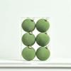 6pcs 6cm Flocked Christmas Ball Pendant Reusable Elegant Xmas Tree Hanging Ornament Shatterproof Christmas Hanging Balls Set