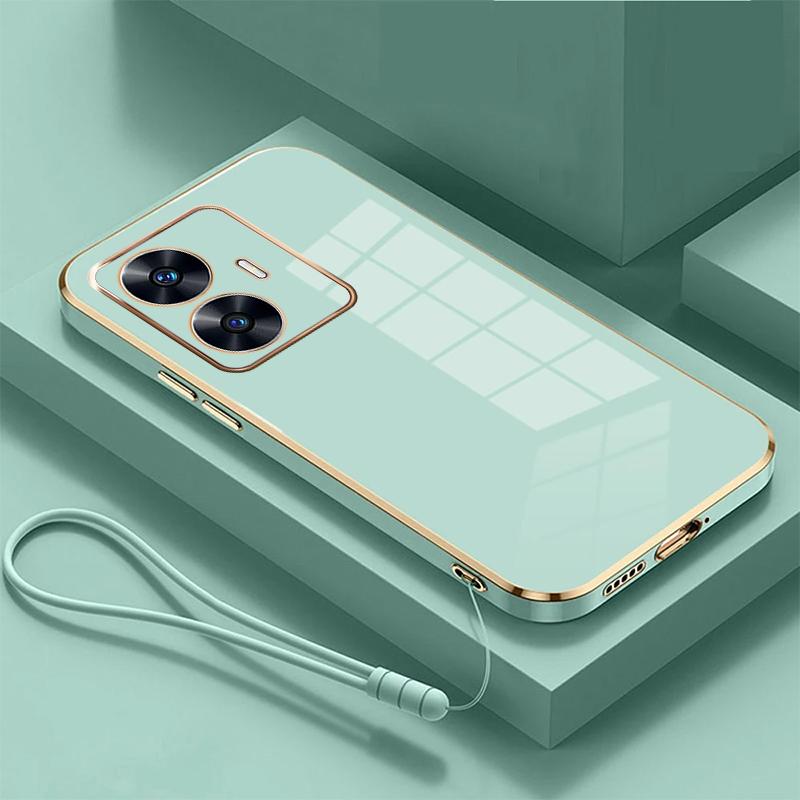 For Realme 12 Case OPPO Realme C67 10 11ProPlus C67 C55 C53 C35 C33 C31 C30 C30S C21 Luxury Square Plating Shockproof Back Cover