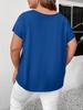 Plus Size Women's Sexy V-neck Strappy Short Sleeve T-shirt - 2025 Summer Collection