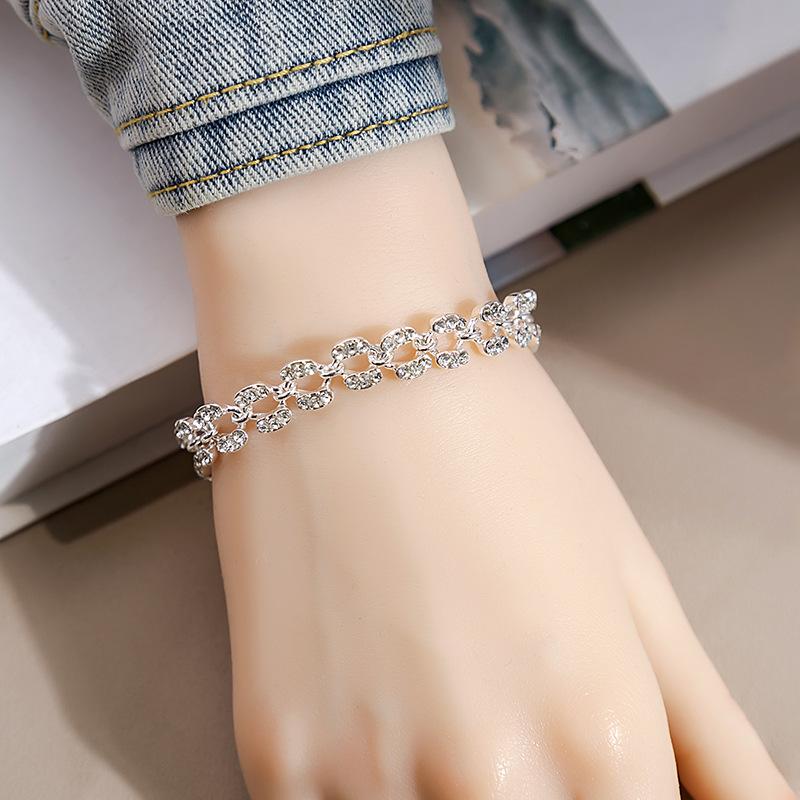 Personalizovaný geometrický diamantový náramek Módní náramek v římském stylu s plným osazením diamanty, náramek pro každou příležitost