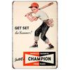 1 Stück Heben Sie sich mit Stil ab: Ein einzelnes Stück Vintage-Metall-Wandkunst mit Baseball-Elementen, ideale Dekoration für Ihr Fitnessstudio