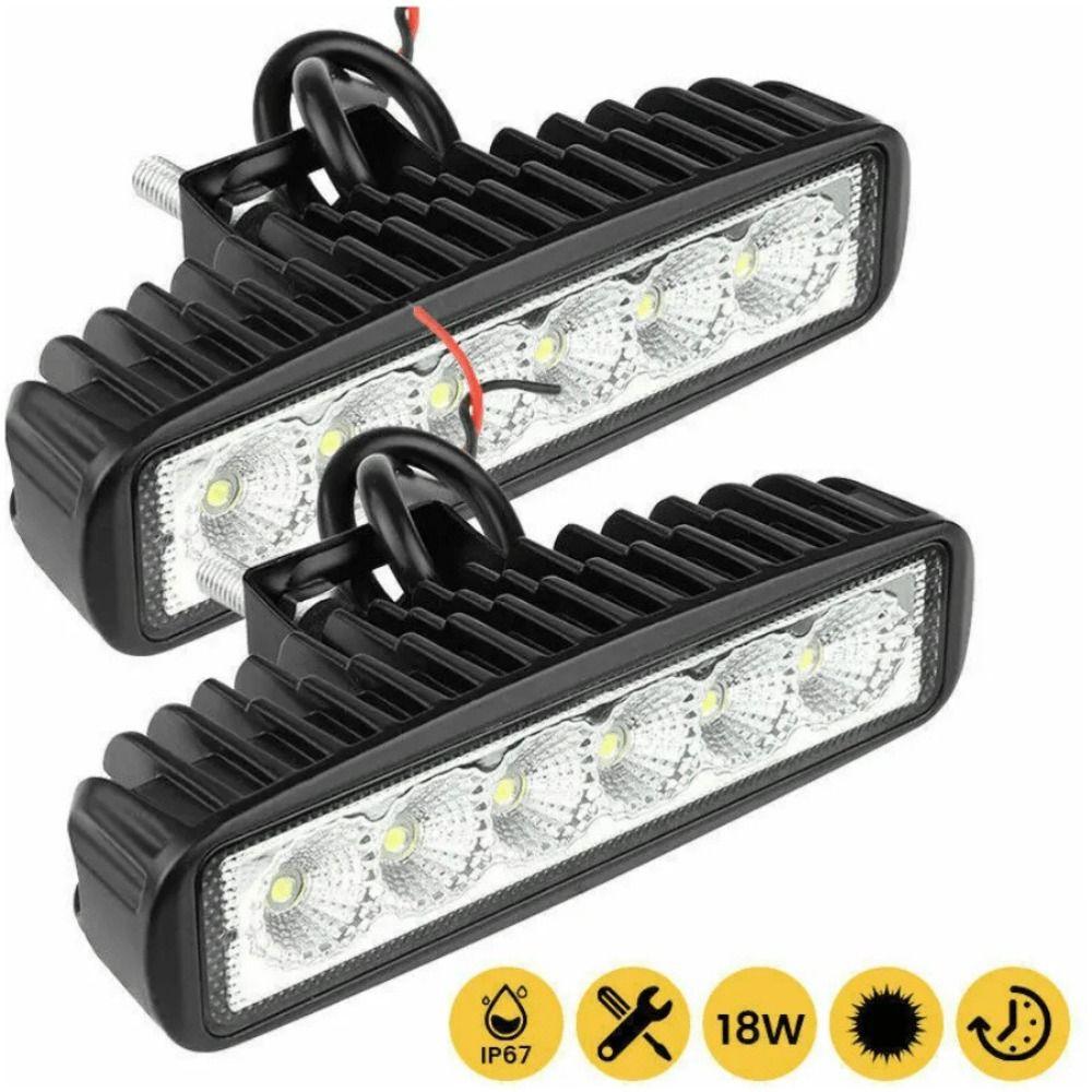 18W Power LED Daytime Running Lights Super Bright 6000K White Spotlights High Bright Aluminum Alloy LED Work Light SUV Truck