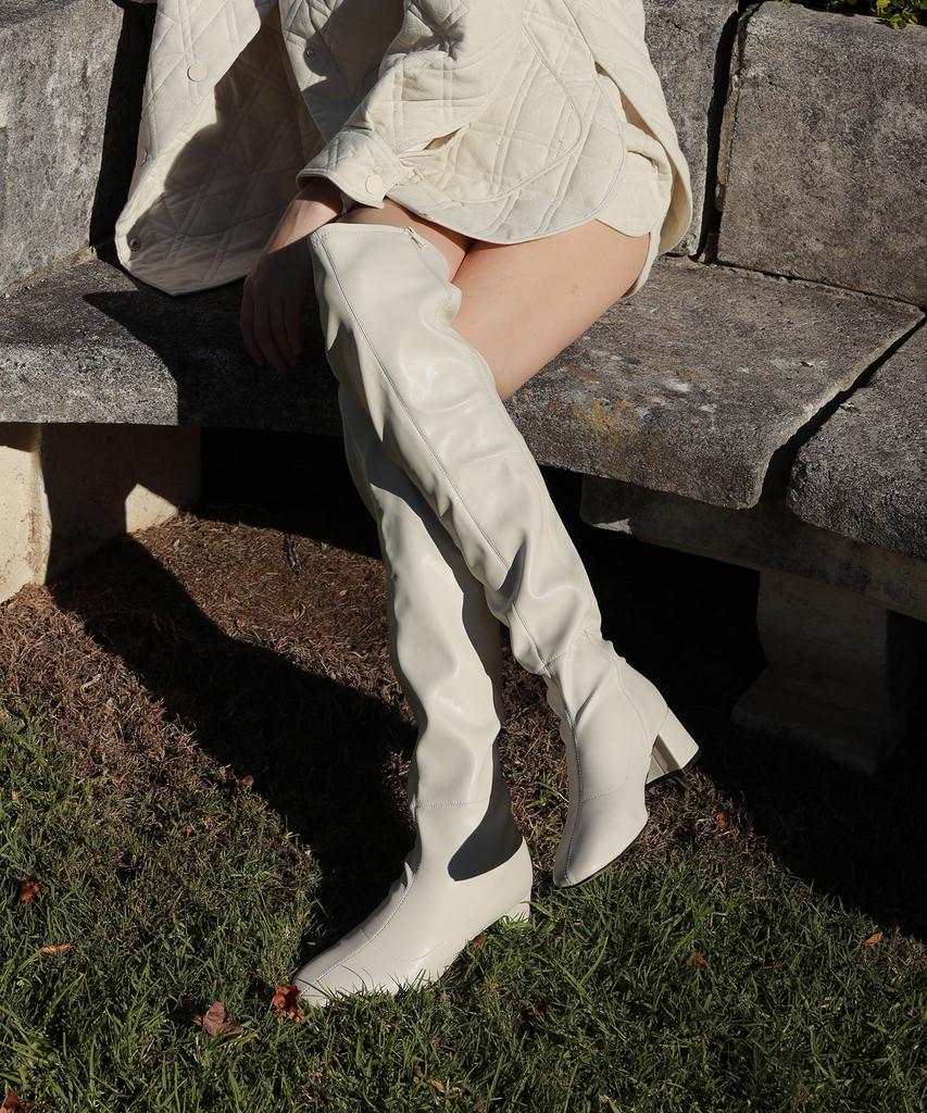 Moodnight Esther-L Span Long Boots - 5 Colors 5.5Cm Stretch Knee-High Long Boots (Type A)