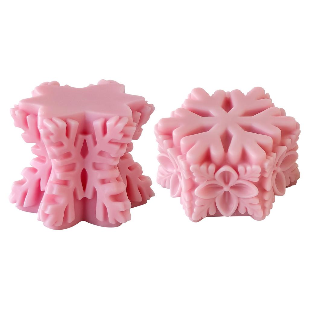 Snowflake Candle Silicone Mold Multipurpose Silicone Mould for Making Pillar Candle Soap Holiday Decoration Epoxy Resin