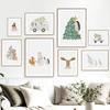 Funny Animals Bear Deer Goose Car Posters Christmas Tree Prints Wall Art Canvas Snowman Pictures for Baby Kids Room Home Decor
