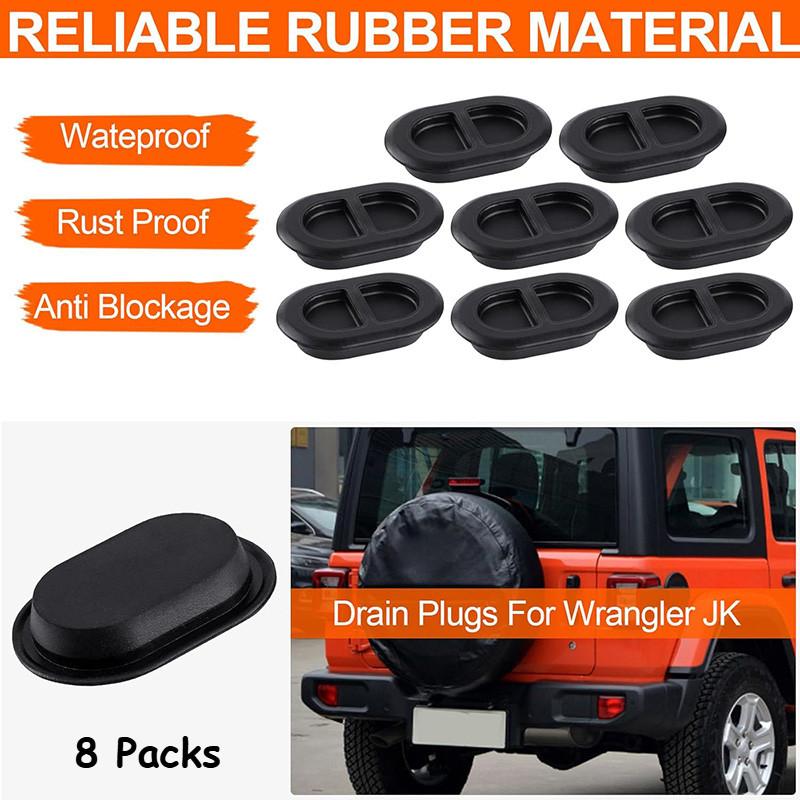 4/8 Stück Bodenwannen-Ablassschrauben aus Gummi 68194821AA Passend für Jeep Wrangler 2014–2025/Gladiator 2020–2025
