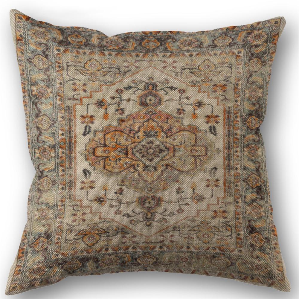 Bohemian Pillowcase Wedding Decorative Cotton Linen Pillow Case For Home Pillow Cover 45X45(One Sides)