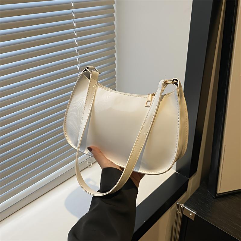 Underarm Simple Bag Fashionable Minimalist Shoulder Bag Women Stylish Handbag Zipper Purse Ktb