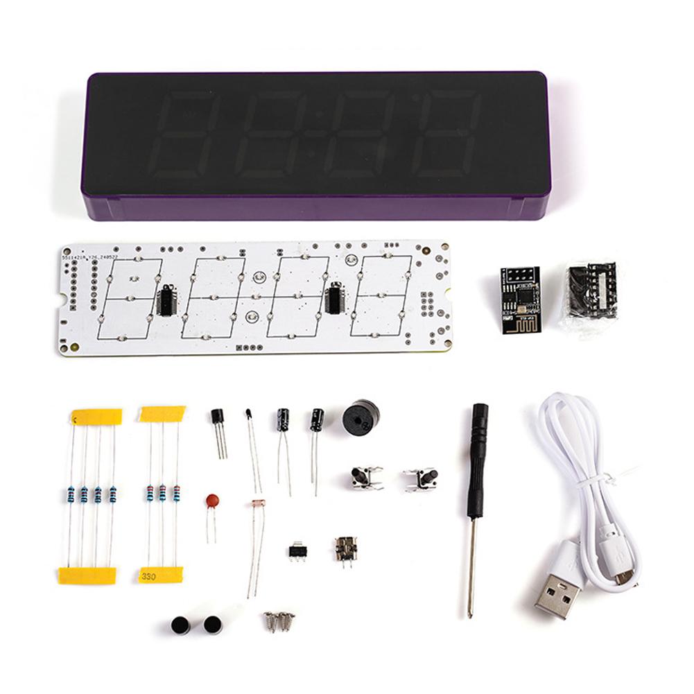 ESP8266 IoT Colorful WiFi Clock Kit Intelligent Electronic Clock DIY Welding Practice Parts Set