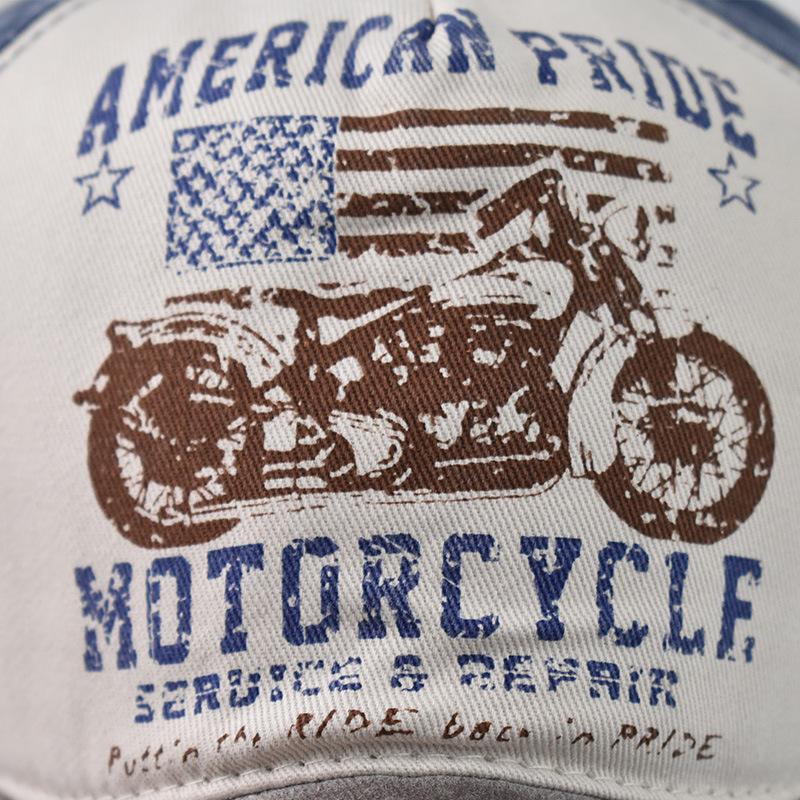 Cotton Washed Baseball Cap Men's and Women's Korean Cap Motorcycle Printing Outdoor Cowboy Hat Washed Old Hat