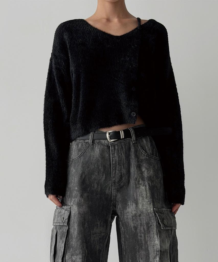 THE GREEN LAB Hairy Soft Knit [Black]