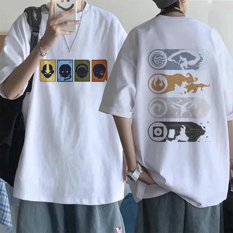 Modny T-shirt Mange Avatar Ostatni Władca Wiatru Koszulka Y2k Streetwear Appa Yip Casualowy T-shirt Hip Hop Harajuku T-shirty Topy Ubrania