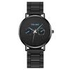 Ultra-thin Fashionable Double Eye Men's Watch Men's Watch Quartz Watch Steel Band