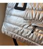 Women's Large Capacity Shiny Tote Bag - Thickened Handbag for Autumn and Winter, Ideal for Commuting and Computer Carrying.