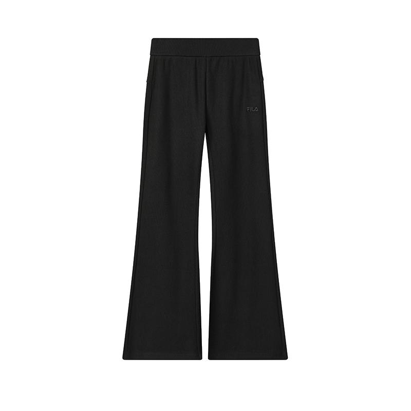 FILA Original Simple Fashion Classic Retro Solid Color Versatile Comfortable Fitted Knit Flared Casual Pants Women bottoms F11W619606FBK