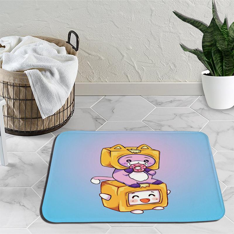 Lankybox Boxy Foxy Rocky Cartoon Carpet Bedroom Decoration Mat Anime Outdoor Rug Non-slip Carpet Birthday Gift