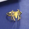 Women Titanium Steel Spider Shape Open Rings Jewelry