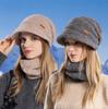 Warm Hats Winter Hat Scarf Set Velvet Cold Protection Warm Knitted Hat Women's Knitted Hat Set