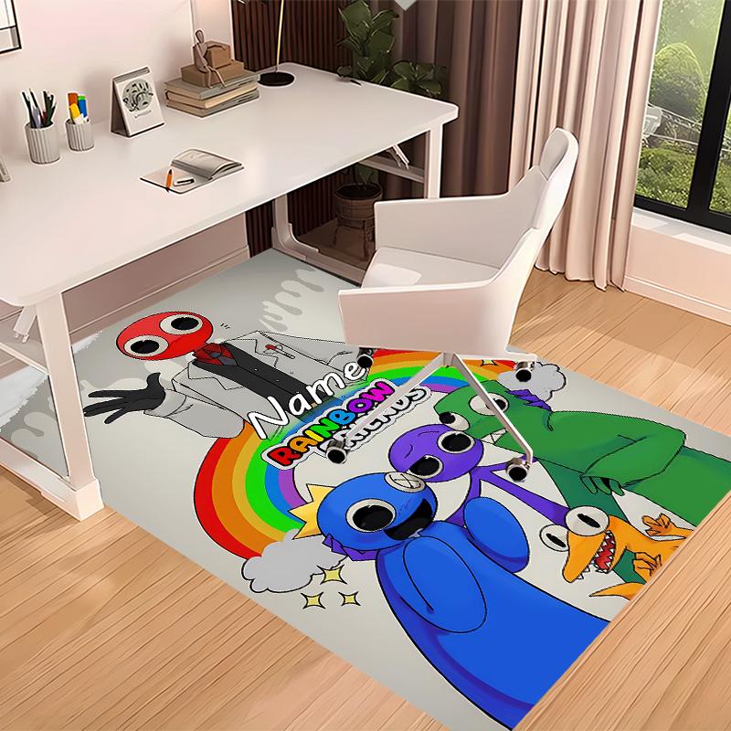 Benutzerdefinierter Teppich mit Rainbow Friends Aufdruck - Weich, Waschbar, Rutschfest, Indoor-Matte, Dekorativer Teppich für Wohnzimmer, Zuhause & Büro