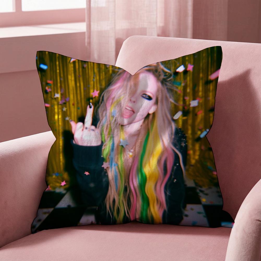 A-Avril Ramona Lavigne Cushion Cover Multi-Scene Pillow Cover for Home & Car - Reversible, Soft & Durable for Daily Use