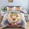 Lord Ganesha Duvet Cover Microfiber Indian Elephant Bedding Set Bohemia Mandala Comforter Cover King for Boys Girls Room Decor