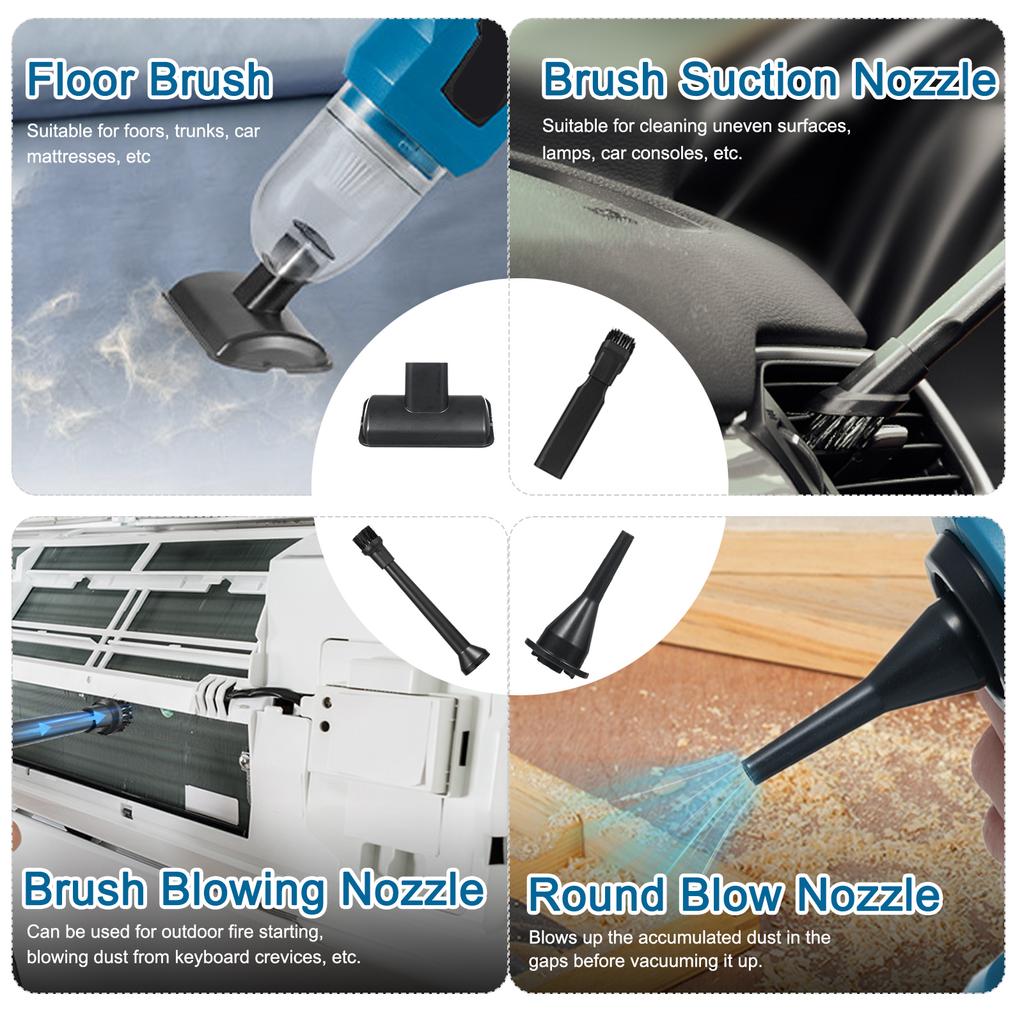 4in1 Portable Vacuum Cleaner High Power 16000PA Suction Handheld Car Vacuum with 1500mAh Battery