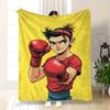 Vintage Boxing Blanket - 280gsm Polyester Sports Fan Fleece Throw