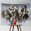 Mittelalterlicher Kreuzritter-Ritter Wandteppich für Figur
