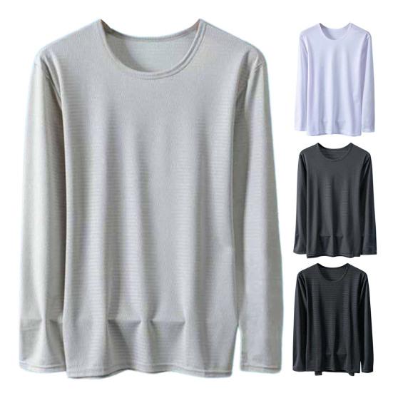 Men Long Sleeve Tee Breathable Mesh Cooling Shirt Loose Fit Summer Sun Protection T-shirt for Sports Holiday Street