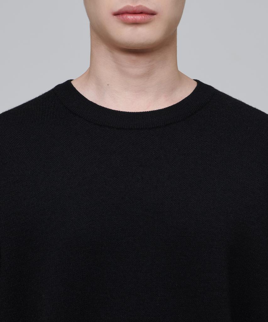 MUSINSA STANDARD Minimal Oversized Crew Neck Knit [Black]