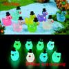 50-100Pcs Mini Ducks With Top Hat Home Decor Glow At Night Luminous Duck Fairy Garden Miniatures Moss Microlandscape Decoration