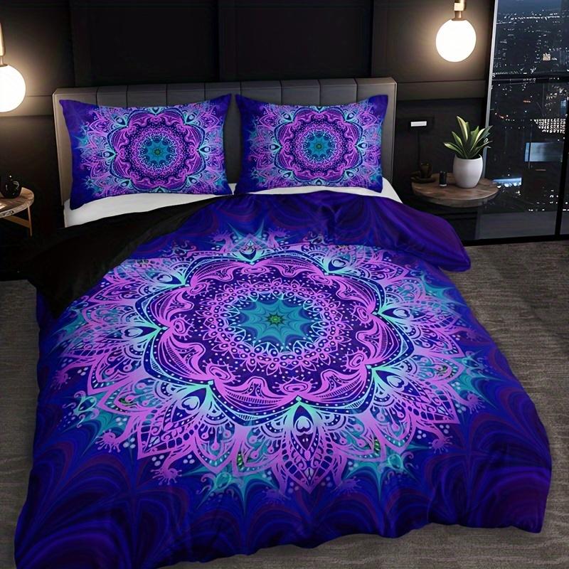 3pcs Bohemian Mandala Duvet Cover Set with 2 Pillowcases - Soft Breathable HD Printed Bedding without Pillow Insert