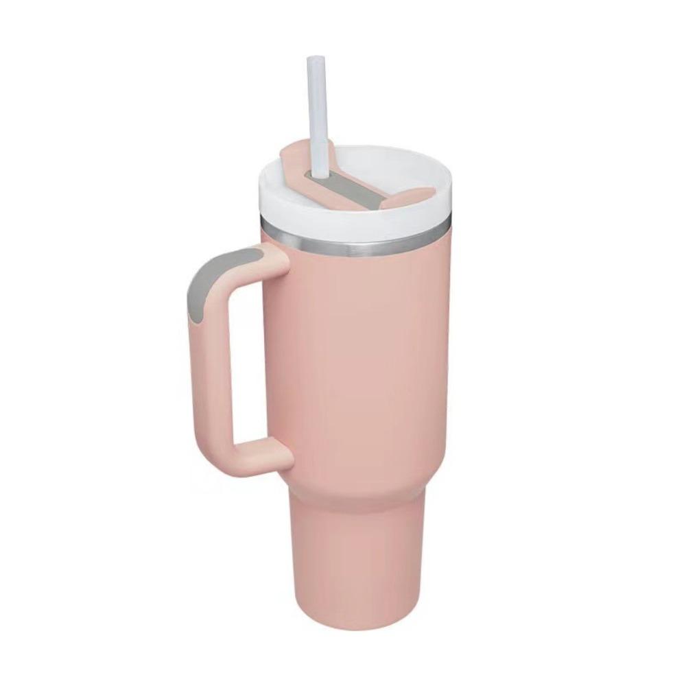 40oz Insulated Tumbler with Lid and Straws Stainless Steel Coffee Tumbler with Handle Vacuum Leak Proof Coffee Cup