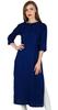 Women Blue Solid Rayon Kurta Kurti 3 4 Sleeve Casual Formal Tunic